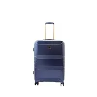house of leather valise de voyage extensible solide à 8 roulettes florence, bleu marine, medium: 65 x 45 x 26/30cm,3.4kg, bagages rigides avec roulettes pivotantes