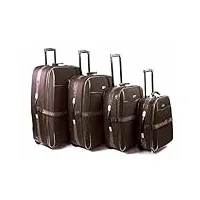 silver rock lot de 4 valises de voyage classiques à roulettes, marron, s, décontracté