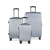 bugatti lima set de valises à parois rigides (s, m & l) - ensemble de valises, 3 pièces, argent