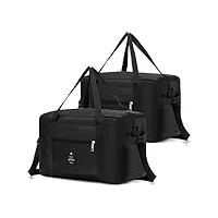 bkazv 2x sac de voyage ryanair cabine 40x20x25 pliable sac à main nylon imperméable sac weekend homme femme organisateur valise cabas de voyage sac cabine