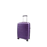house of leather miyazaki valise rigide extensible à 8 roulettes en polypropylène, violet, cabin | 55x36x20cm/ 2.70kg, 35l, bagage rigide avec roulettes pivotantes