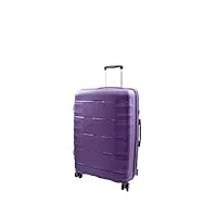 house of leather miyazaki valise rigide extensible à 8 roulettes en polypropylène, violet, medium | 66x45x26/5cm/ 3.70kg, 67+13l, bagage rigide avec roulettes pivotantes