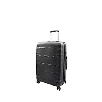 house of leather miyazaki valise rigide extensible à 8 roulettes en polypropylène, noir , medium | 66x45x26/5cm/ 3.70kg, 67+13l, bagage rigide avec roulettes pivotantes