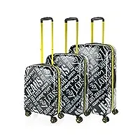 lois - set valise rigide, lot de valises soute avion 4 roulettes - sets de bagages, valise à roulette en soldes pour voyages. lot valise: ensemble pour voyages élégants 171500, noir/gris