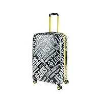 lois - grande valise rigide 4 roulettes - résistante valise grande taille xxl légère - valise soute avion de voyage résistante en matériau pc polycarbonate - valise de voyage combinaison ve, noir/gris