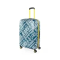 lois - grande valise rigide 4 roulettes - résistante valise grande taille xxl légère - valise soute avion de voyage résistante en matériau pc polycarbonate - valise de voyage combinai, denim bleu-gris