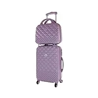 camomilla set de bagages, set de valises, trolley de voyage (40 lt.) + vanity case (10 lt.), matériel rigide, roues pivotantes, coleur glycine