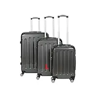 invida glüückskind lot de 3 valises à roulettes pc/abs pour enfant individuel ou en lot en 6 couleurs, aspect carbone., l, hartscchalen trolley set ou individuel