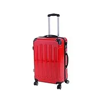 invida lot de 3 valises à roulettes en plastique abs ou en 6 couleurs, rouge, m, ensemble de chariots hartscchalen ou individuels