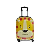 kinston valise cabine à roulettes pour enfants | bagages à motifs animaux (orange)