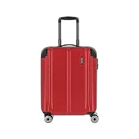 travelite city 4 w trolley, rouge, 55 cm (trolley s), bagage à main rigide à 4 roues avec coins de protection