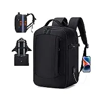 bkazv bagage cabine 40x20x25 ryanair sac à dos voyage pour ordinateur portable 14/15,6" extensible sac à dos 40x20x25 ryanair sac cabine ryanair valise cabine petit sac de voyage cabine avion，noir