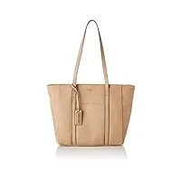 hexagona - sac cabas porté épaule - compatible format a4 et téléphone portable - pour femme - collection toscane - sable