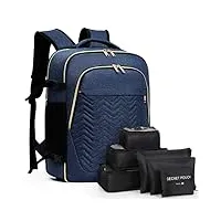 lekespring sac a dos voyage cabine avion femme 35l | sac a dos cabine avec 6 sacs d'organisation - travel backpack pour les ordinateurs portables de 17 pouces - bleu