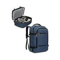 hynes eagle sac a dos voyage bagage cabine 40l valise cabine pour ordinateur portable 15.6 pouces 51x34x25cm bleu