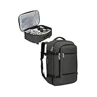 hynes eagle sac a dos voyage bagage cabine 40l valise cabine pour ordinateur portable 15.6 pouces 51x34x25cm gris