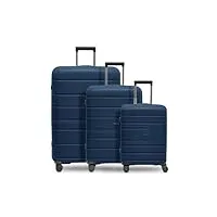 redolz set de valises à coque dure 3 pièces | en polypropylène léger de haute qualité | 4 roulettes doubles & serrure tsa pour femmes & hommes