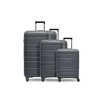 redolz set de valises à coque dure 3 pièces | en polypropylène léger de haute qualité | 4 roulettes doubles & serrure tsa pour femmes & hommes