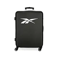 valise reebok portland medium noir 48x68x26 cms abs rigide serrure à combinaison latérale 70l 3 kgs 4 doubles roues