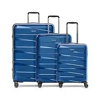 redolz essentials 10 set de valises à coque dure 3 pièces | en polypropylène léger de haute qualité | 4 roulettes doubles & tsa pour femmes & hommes