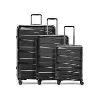 redolz essentials 10 set de valises à coque dure 3 pièces | en polypropylène léger de haute qualité | 4 roulettes doubles & tsa pour femmes & hommes