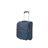 bemon valise cabine lowcost souple en toile 4 roues 45cm menton bleu