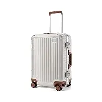 figestin lot de 3 valises rigides avec roues pivotantes et serrure tsa 50,8 cm à 61 cm, beige, carry on 20 inch, transport de 50,8 cm