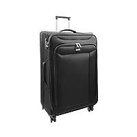 house of leather valise à quatre roues tsa verrouillable souple okayama noir sarcelle, noir , large: h: 77 x l: 47 x w: 32/5cm, valise