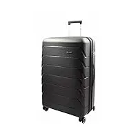 house of leather hokkaido lot de 8 valises rigides à roulettes noir/bordeaux/jaune, noir , large | 76x50.5x29/5cm, bagages rigides avec roulettes pivotantes