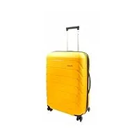 a1 fashion goods orion bagages de voyage solides à 8 roues en polypropylène rigide, jaune, medium check-in size 24", valise rigide extensible avec roulettes pivotantes