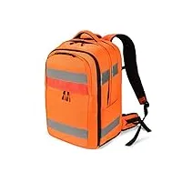 dicota sac à dos haute visibilité 32-38 litres 15,6"-17" - orange
