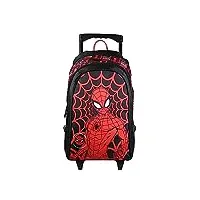 bagtrotter sac à dos à roulettes marvel spider-man noir toile d'araignée