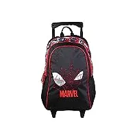 bagtrotter sac à dos à roulettes marvel spider-man noir