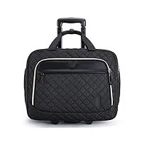 bagsmart 17.3 pouces sac ordinateur portable sac à rouler femme homme sac à roulettes pour ordinateur portable pour travail, voyage, affaires, noir 2