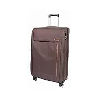 house of leather malaga valise souple à 8 roulettes pour voyage et vacances noir/marron, marron, large: h: 76 x l: 49 x w: 31/5 cm, 4.5kg, valise