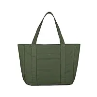 mouteenoo tote bag pour femme avec fermeture éclair, poches, compartiment - grand sac fourre-tout en toile pour le travail, les vacances et les voyages - sac cabas (army green)