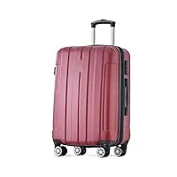 sweiko xl taille voyage bagages cabine,valise pour touristes cabine abs valises taille bagage trolley avec 4 roues doubles et verrouillage tsa (rouge)