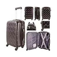 silver rock t-hc-c-09 valise rigide à 4 roues doubles 360 degrés 50,8 cm, noir , s, décontracté