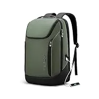 bange sac à dos professionnel intelligent étanche pour ordinateur portable de 15,7 pouces avec port de charge usb, sac à dos de voyage durable, vert (trois poches), l, professionnel
