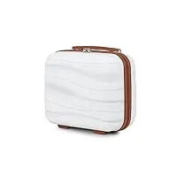 kono vanity case rigide polypropylène léger portable 34x30x17cm trousse de toilette pour voyage, crème