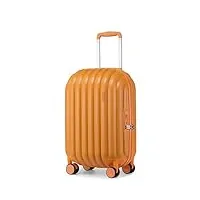 sea choice valise cabine bagages cabine trolley rigide en abs valise de voyage avec fermeture Éclair ykk serrure tsa 8 roulettes pivotantes 55cm, orange mandarine
