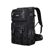 witzman carry on sac à dos de voyage pour homme convertible grand sac de sport en nylon pour ordinateur portable de 17" bagages approuvés par les compagnies aériennes, noir, large, sacs à dos de