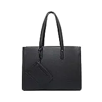 gallantry - sac a main femme avec pochette - cabas format a4 pour cours - taille shopping fourre-tout porte-document - tendance et classique - noir