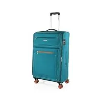 jaslen - grande valise tissu roulette - valise grande taille xxl résistante en matériau eva - valise souple ultra légère 4 roulettes avec verrouillage cadenas à combinaison, turquoise