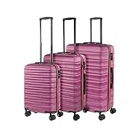 jaslen - valises. lot de valise rigides 4 roulettes - valise grande taille, valise soute avion, bagages pour voyages.ensemble valise voyage. verrouillage à combinaison 171600, fuchsia