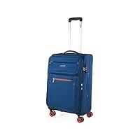 jaslen - valise grande taille et valise souple à roulettes - valise soute avion 23kg, valise xl pratique. cadenas à combinaison 101760, bleu