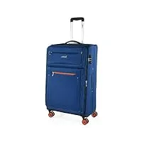 jaslen - grande valise tissu roulette - valise grande taille xxl résistante en matériau eva - valise souple ultra légère 4 roulettes avec verrouillage cadenas à combinaison, bleu