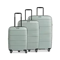 stratic straw + valise rigide à 4 roulettes, extensible, serrure tsa, menthe, koffer set, ensemble de valises