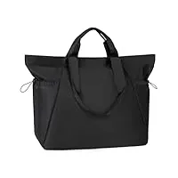mouteenoo sac cabas pour femme avec fermeture éclair - grand tote bag pour salle de sport, travail, voyage, école - sac fourre-tout (black)
