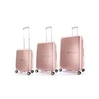 elle ensemble bagages de voyage chic 3 pièces ensemble de valise de voyage/trolleyset - rose